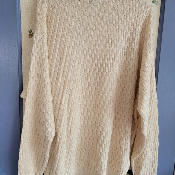 Hickey-Freeman Sport 100% Silk XXL Cable Knit Crew Neck Sweater - Picture 8 of 10